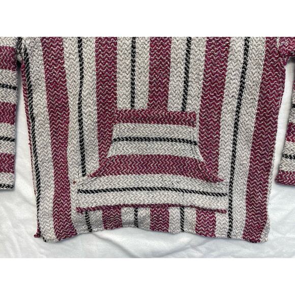 BAJA JOE Aztec Mexican Blanket Hoodie Drug Rug Pullover Hooded Sweatshirt XL - Picture 6 of 10